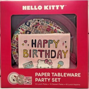 Hello Kitty Happy B-Day Paper Tableware Party‎ Set Plates Dessert Plates Napkins